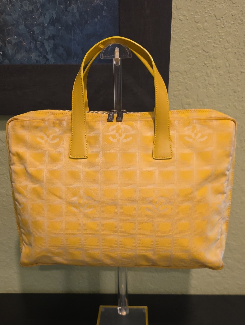 CHANEL Yellow Top-Handle Tote Bag